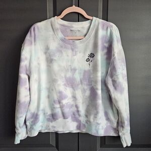 Rebellious One Cropped Tie Dye Sweatshirt Sz M